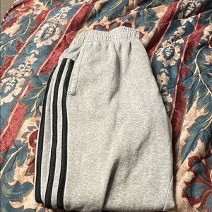 adidas Gray Joggers with Black Stripes